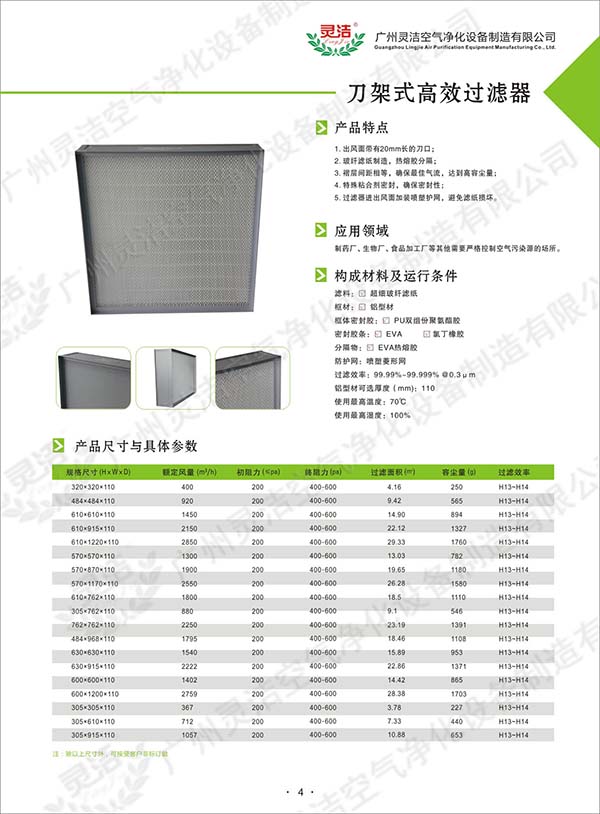 刀架式|刀口式高效過(guò)濾器